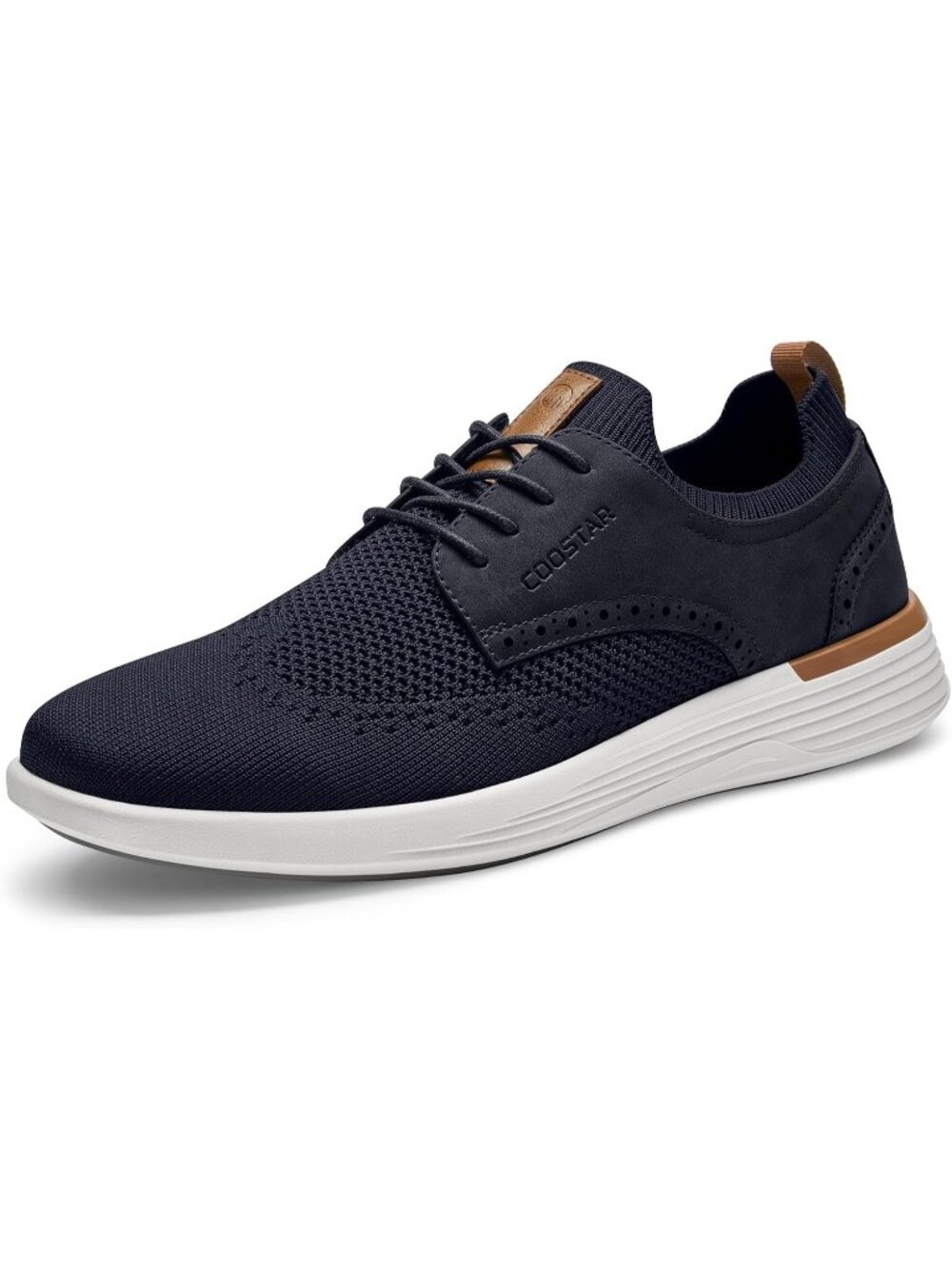 Coostar Men's Navy Rubber Sole Lace Up Non-Slip Lightweight Walking Sneakers